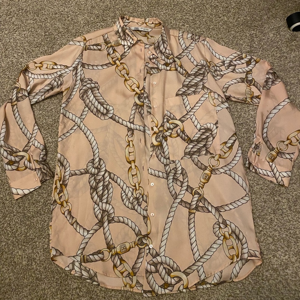 Zara Women’s Chain Button Up Shirt